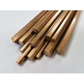 Brass Hexagon Solid Bar Model Making 5, 6, 8 &10mm A/F 50 to 1000mm (1m) Lengths (6mm, 150mm)