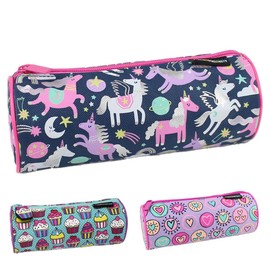Fashion Stationery Pencil Case Girls Kids Children's Navy Pink Unicorn Back to Primary School Stationery Storage Pencil Cases Christmas Stocking Fillers (Blue)
