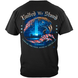 Patriotic Short Sleeve Shirts, 100% Cotton Casual Mens Shirts, Show Your Pride with Our Patriotic United We Stand Unisex T-Shirts for Men or Women (X-Large) Black