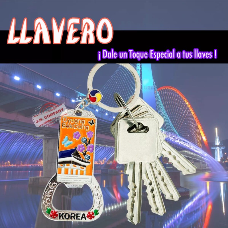 J.H. Company Destapador Llavero Figura Tradicional Coreana Souvenir A9