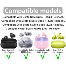 IiEXCEL for Beat Solo Buds Memory Foam Tips, Replacement S/M/L No Silicone Pain Comfortable Noise Reduce Ear Tips Accessories Compatible with Beats Solo Buds 2024 Release - Black