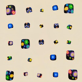 Black Press On Toenails Short Square Fake Toe Nails Acrylic Toenails Press Ons With Flower Designs Short False Toe Nails Full Cover Stick On Toenails Reuseable Glue On Toenails For Women