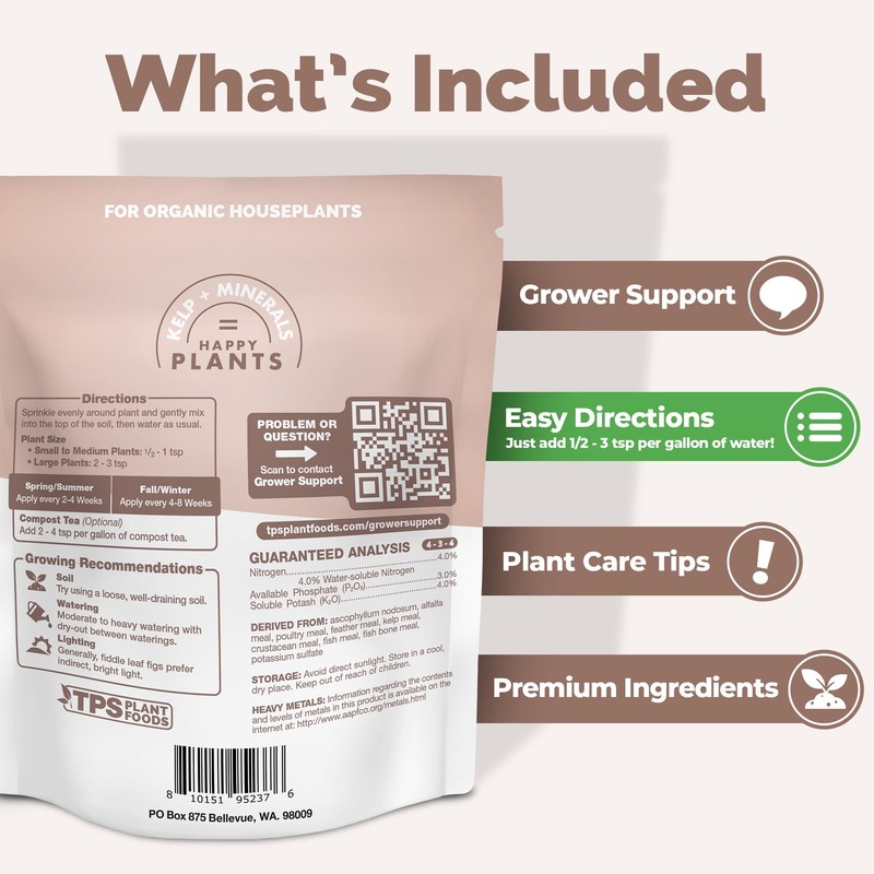 Organic Fiddle Leaf Fig Plant Food, Slow Release Dry Granular