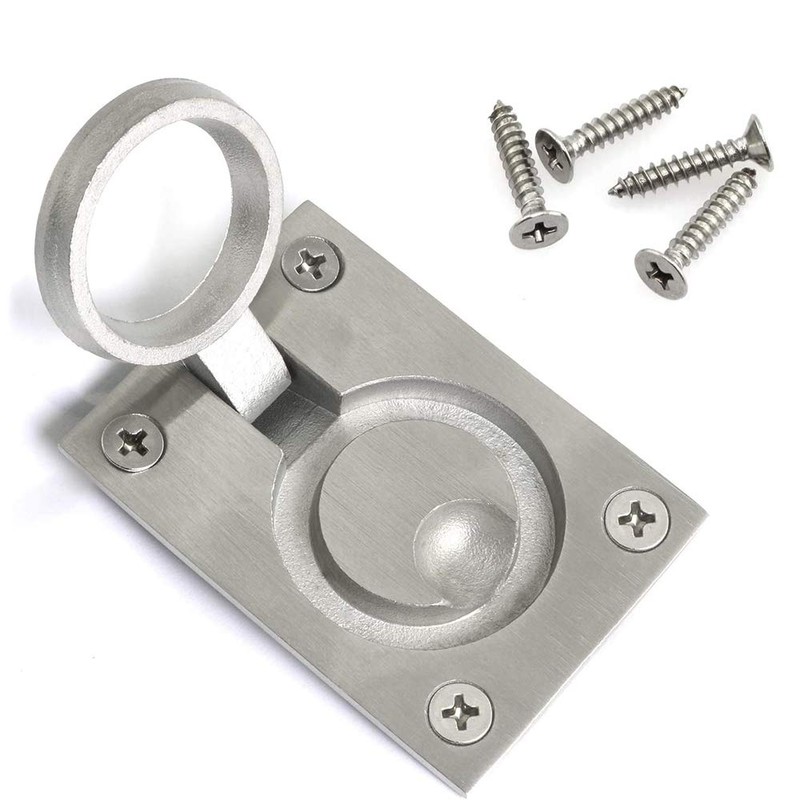 Bestgle 2 Packs Flush Ring Plull Handle Hatch Locker, 62