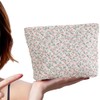 Makeup Bag for Women,Large Quilted Cosmetic Organizer Pouch Cute Floral