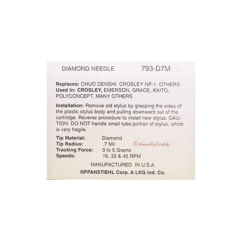 NP6 Diamond Stylus Replacement Needle for Crosley CR8005A Cruiser Turntables