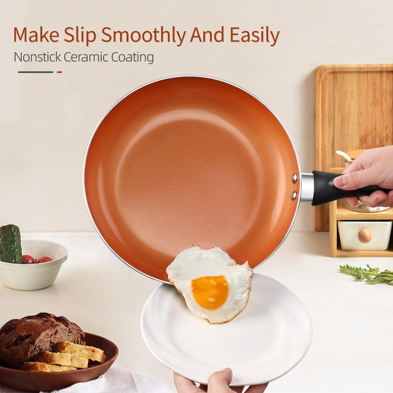 BECIGAR Ceramic Pots and Pans Set, 15PCS Nonstick Set Ceramic