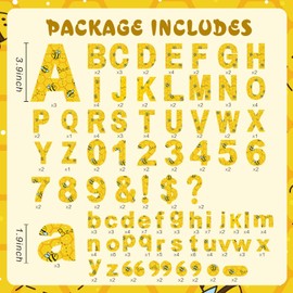 231 Pcs Bee Bulletin Board Decoration Letters Numbers Alphabet Cutouts Spring Bee Letters Combo Pack Set Honeybee Bulletin Board Letters for Home School Classroom Party Favor