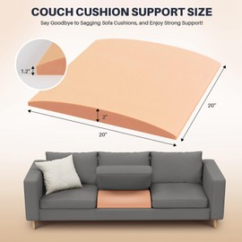 Sellmazon Couch Cushion Support for Sagging Seat - 20" x 20" High-Density Foam Sofa Cushion Supports Board, Couch Supporter for Under The Cushions, Orange Set of 3