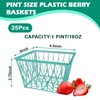 25 Pack Plastic Berry Baskets Strawberry Basket 4-Inch Berry Picking