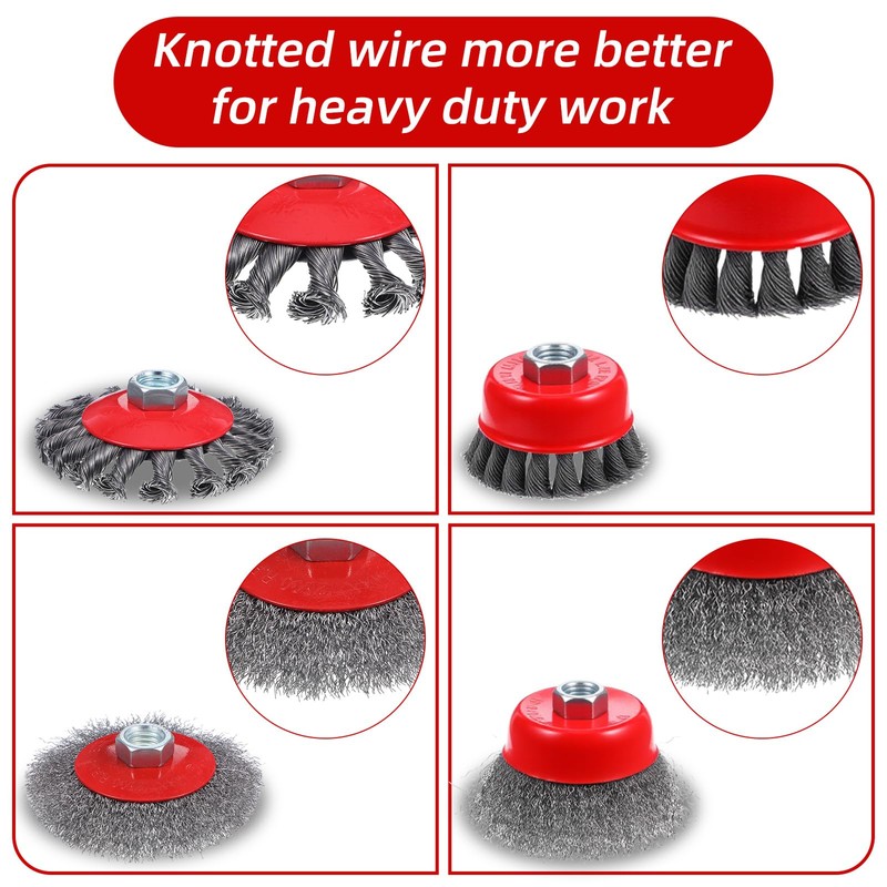 12 Pack Wire Wheel for Angle Grinder, Coarse Crimped Wire