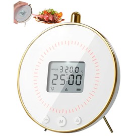 Digital Kitchen Timer and Infrared Thermometer Combo, Large LED Display Magnetic Countdown Countup Timer for Classroom Cooking Baking Studying Teaching, Electronic Rotary Temperature Timer