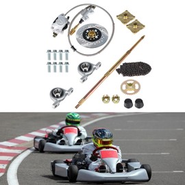 32inch/815mm Rear Axle Assembly Kit with Shaft & Hub & Chain & Brake Master Cylinder Replacement for Go Kart ATV