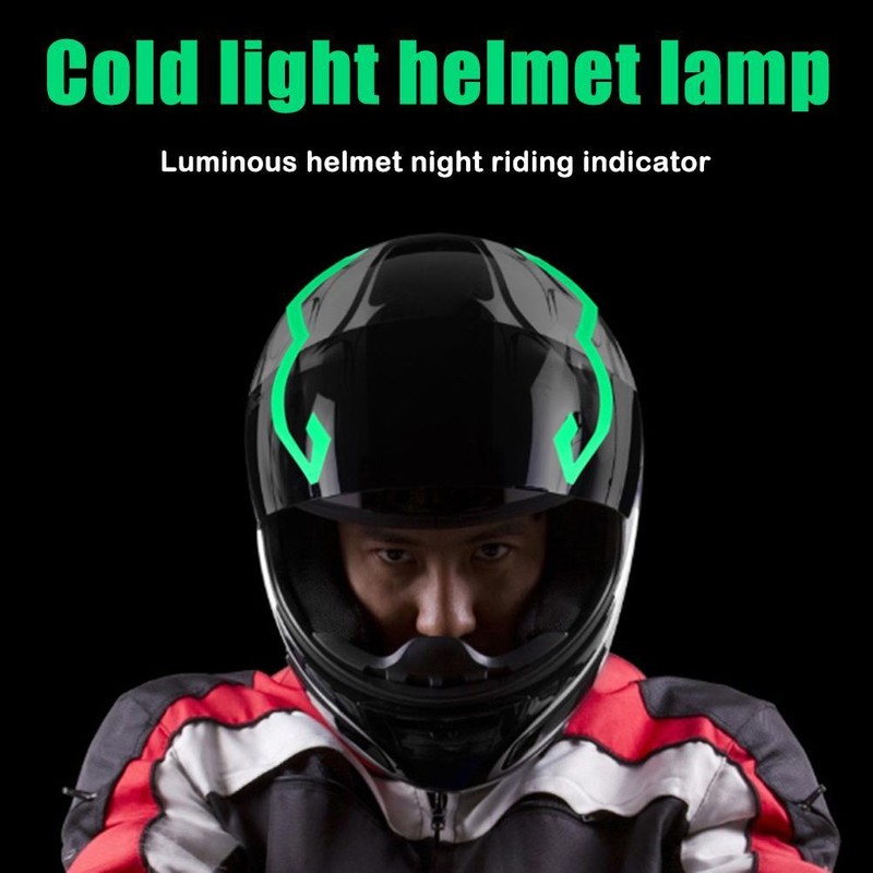 Motorcycle Helmet Reflective Stickers LED Night Riding Light Helmet El