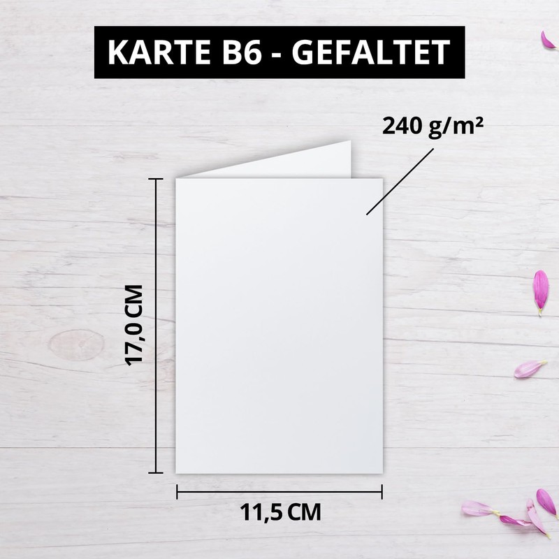 FarbenFroh DIN B6 Folding Card Set with Envelopes Brilliant White