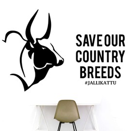 StickMe 'Jallikattu Bull - Tamil Decorative - Creative - Colorful - Wall Sticker ' -SM165 (Multi Colour, Vinyl - 100cm X 70 cm)