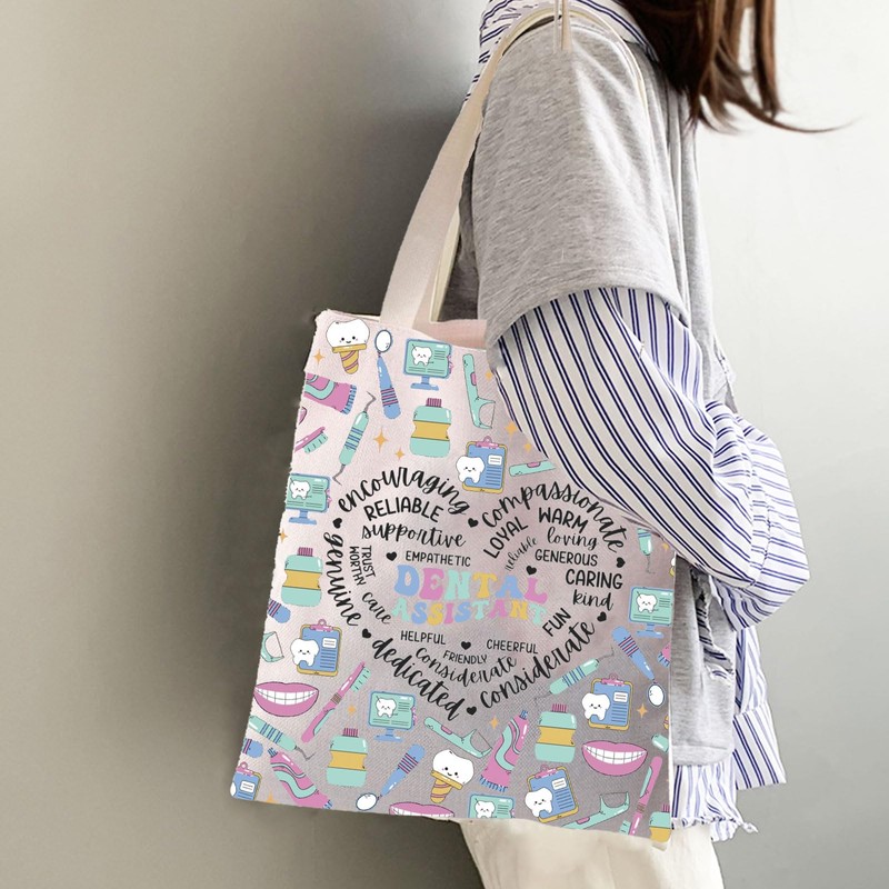 FEELMEM Dental Assistant Gift DA Gift Dental Assistant Canvas Tote