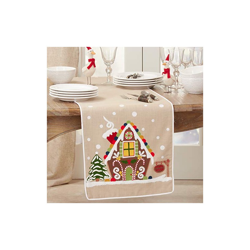 Gingerbread House Design Table Runner