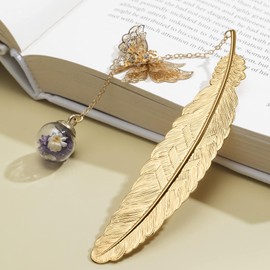 Metal Feather Bookmark,Christmas Stocking Stuffers Teacher Gifts for Women