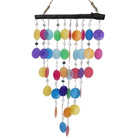 GURU SHOP Shell Mobile, Ethnic Wind Chime, Sun Catcher, Colourful, Multicoloured, 60 x 30 x 2 cm, Dream Catcher, Mobiles