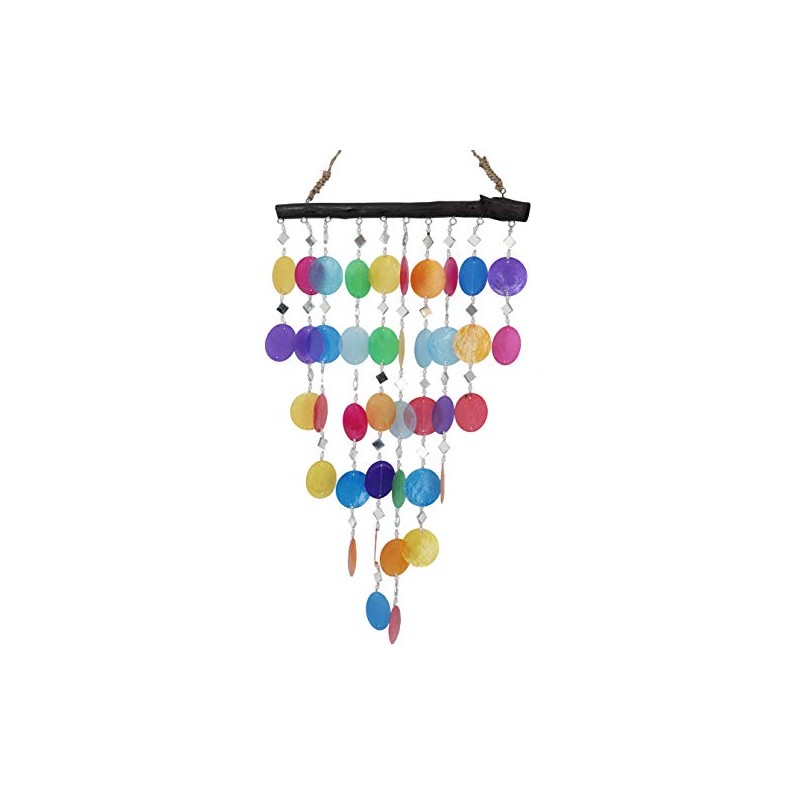 GURU SHOP Shell Mobile, Ethnic Wind Chime, Sun Catcher, Colourful,