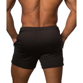 Jed North - Pantalones cortos de gimnasio para hombre con entrepierna de 4 pulgadas con bolsillos con cierre, pantalones cortos de gimnasio para levantamiento de pesas