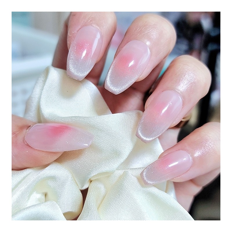 Petal Fog Light [Handmade Nail Tip] Magnetic Gel - Almond