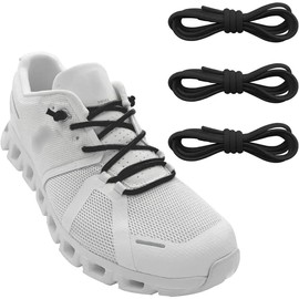 3 pares de Cordones Elásticos delgados para Zapatos Deportivos On Cloud, cordones redondos elásticos de 100 CM x 2,5 mm Set de Remplazo Agujetas Deporte Aire Libre (Negro)
