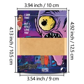 JKIOO 100 Pcs With Design Patterns Kraft paper Bags Packaging Bags3.94x4.92In,Clear Window Resealable Bags Foil Pouch Bags for Food Storage and Tea,Coffee Bean,Snack Candy for Small Business (JK8016)