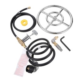 Fire Ring Burner Valve Assembly Kit, 12 inch Stainless Steel Fire Pit Installation Kit for Propane Gas, Replacement Parts for Propane Gas Fire Pit, Outdoor Fireplaces 90000 BTU