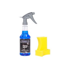 LANE'S Super Blue Tire Dressing & Contour Shape Applicators Kit - 16oz Showroom-Quality Tire Shine, Easy Streak-Free Application, Protecting Your Tires from Cracking and Discoloration