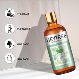 HEYTREE Tea Tree Essential Oil 100ml -Repairs Breaking Nail Cleanning Damage Foot-Deep Cleans pores, Hair Damage,Skin Problems