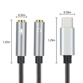 REXUS USB C Y Splitter Stereo Audio Cable USB C Male to 2 Female for Headphone, Headset Splitter Adapter Extension Aux Cable, Compatible MobilePhone and New Version Laptop(TPC235FF_G3)