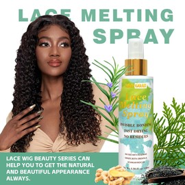 ARHGOAT 5.3 fl oz Lace Melting Spray for Glue-Less Wigs Lace Bond Adhesive Wig Glue Spray Front Melting Spray Wig Spray for Closure Wigs Extensions Wig Melting Spray Strong Natural Forming Hold