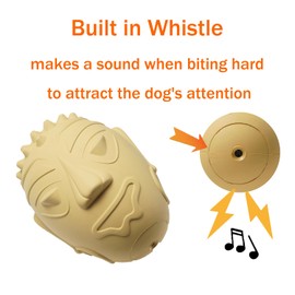 NAXING Squeaky Dog Chew Toy for Aggressive Chewers, Teeth Cleaning Dog Toy for Large Medium Breeds, Durable Rubber Dog Toy, Interactive Fetch Play for Pets, Chinese Ancient Mask