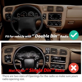 PIT66 Beige Cluster Dash Bezel, Compatible with Chevy Blazer S10 GMC Jimmy Sonoma 1998-2004 (Only Fit Double Din) Dashboard Cover Trim