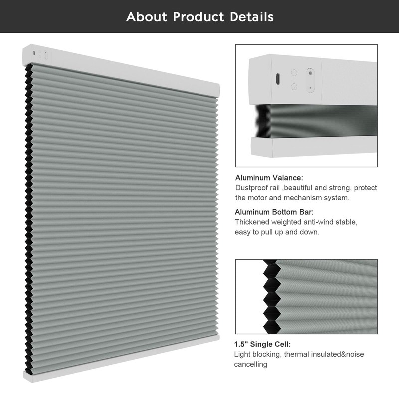 Changshade Motorized Cellular Shades with Remote Control Smart Blinds Work