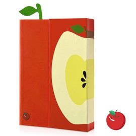 Kisdo Fruit Journal Notebook with Magnetic Flap Closure, Classic Note book for Writing Sketching Cute Fruit Memo Diary for Kids, Students, Teachers, 224 Pages, 5.3x7.6 inch(Apple)