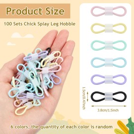 Patelai 100 Sets Baby Chick Leg Bands Splay Hobble Brace Adjustable Poultry Leg Bands for Newborn Chick Bird Quails Ducks of 1 to 3 Days Newly Hatched