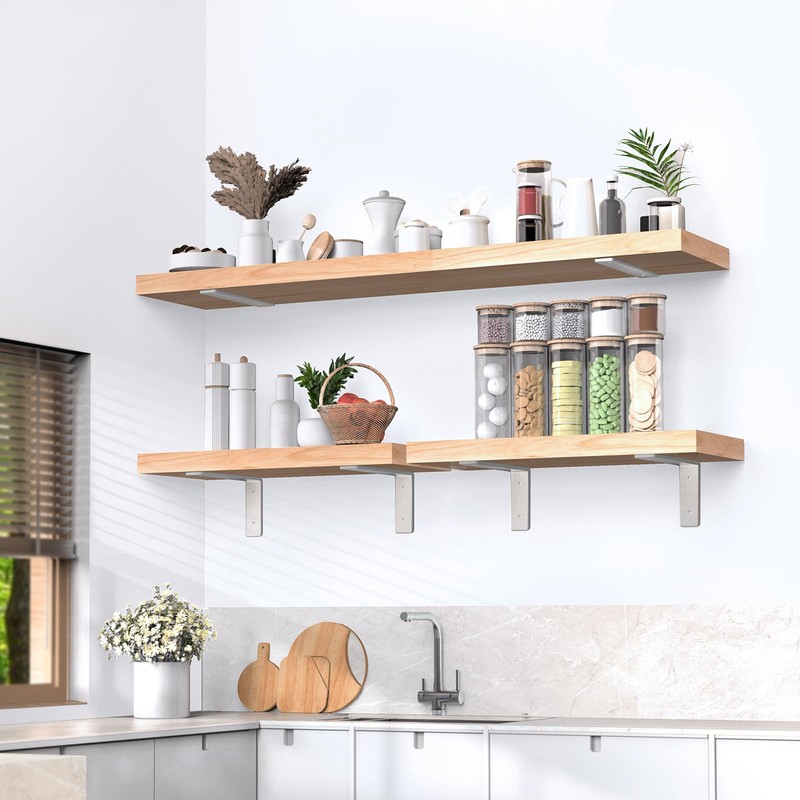 Floating Shelf Bracket Stainless Steel 12 Inch, 6 Pack Heavy