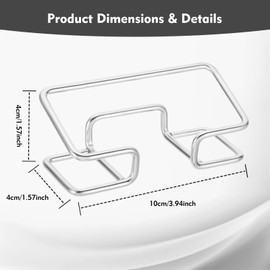 FLATRI Business Card Holder for Desk, Silver Modern Business Card Organizer, Desktop Business Card Holder for Office Reception Event Conference Room Desktop