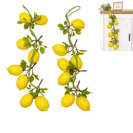 Yattuyix 2 Pcs Artificial Lemon Branches, 55cm Simulation Lemons(Yellow)
