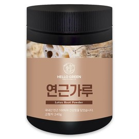 Hello Green 국내산 연근 가루 240g(통) Domestic Lotus Root Powder 240g (Whole)