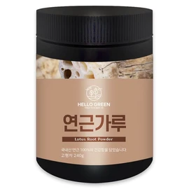 Hello Green 국내산 연근 가루 240g(통) Domestic Lotus Root Powder 240g (Whole)
