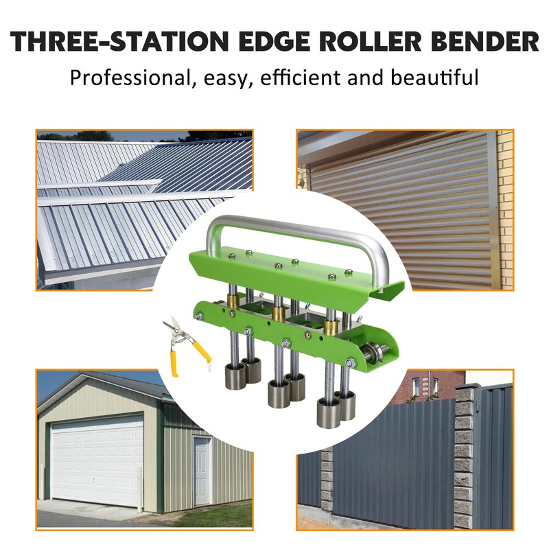 Three-Station Edge Roller Bender 0-90°Bending Angle Adjustable for 29 to