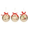 THUN - Set of 3 Gold Christmas Baubles, Polyester, Large,