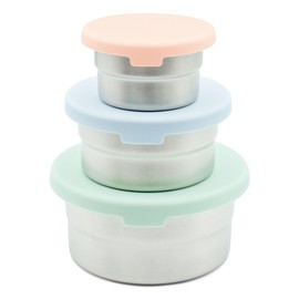 Stainless Steel Food Storage Containers - 3 Pack - 3 Oz, 6.1 Oz, 12.85 Oz with Leakproof Silicone Lids, BPA-Free, Dishwasher & Freezer Safe, Nesting & Stackable for Meal Prep, Lunch Boxes & Snacks