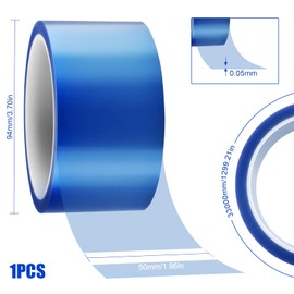1 Roll Heat Resistant Tape 50 mm x 33 m Blue Thermal Tape Sublimation Tape Heat Resistant Tape No Residue for Circuit Boards Electronic Prints Heat Transfer DIY Crafts