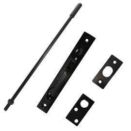 Langdoly Solid Zinc Alloy Extension Flush Bolt with Rod 12"-Satin Black-Pack of 1