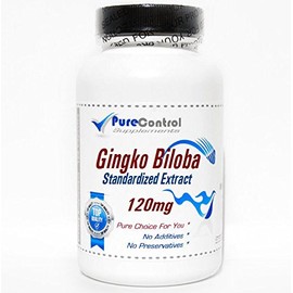 Ginkgo Biloba Standardized Extract 120mg 24% Glycosides // 100 Capsules // Pure // by PureControl Supplements